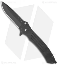 John Kubasek Carbon Fiber Drop Point Flipper Knife (4" CF/D2)