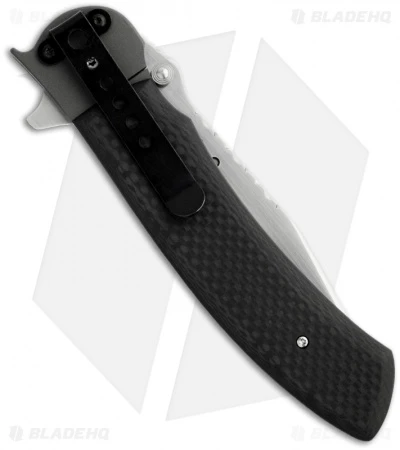 John Kubasek Modified Fighting Tanto Recurve Carbon Fiber Flipper Knife (Satin) 2 John Kubasek Modified Fighting Tanto Recurve Carbon Fiber Flipper Knife (Satin) - Image 2