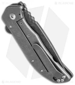 Calavera Cutlery Small El Patron Flipper Knife Milled Ti (3.25" Acid Wash) 5 Calavera Cutlery Small El Patron Flipper Knife Milled Ti (3.25" Acid Wash) -Benchmade Shop jr el patron flat aw ti side cm 1