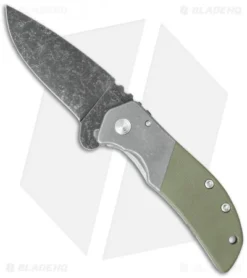 Calavera Cutlery Small El Patron Flipper Knife Green G-10 (3.25" Acid Wash)
