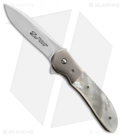 Scot Matsuoka Custom Awa Frame Lock Knife Pearl (3.75" Satin) 1 Scot Matsuoka Custom Awa Frame Lock Knife Pearl (3.75" Satin)