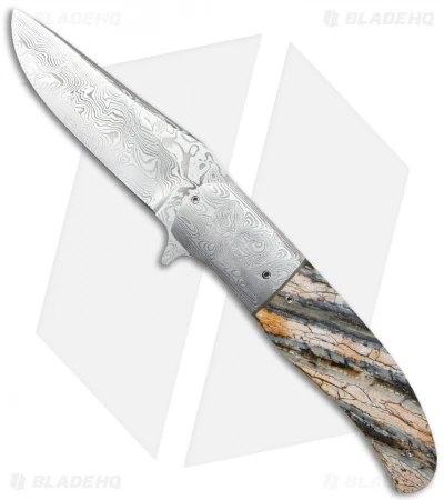 George Muller LL-HH Flipper Knife Mammoth Molar (3.375" Damasteel) 1 George Muller LL-HH Flipper Knife Mammoth Molar (3.375" Damasteel)