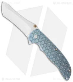 John Grimsmo The Norseman Flipper Blue Titanium Folder (3.625" Plain) 083