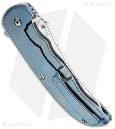 John Grimsmo The Norseman Flipper Blue Titanium Folder (3.625" Plain) 083 2 John Grimsmo The Norseman Flipper Blue Titanium Folder (3.625" Plain) 083 - Image 2