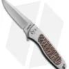 Rod Olson Custom M9 Titanium Button Lock Flipper Knife Cu TextureTech (3" Satin)