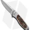 Rod Olson Custom M9 Titanium Button Lock Flipper Knife Jigged Bone (3" Satin)
