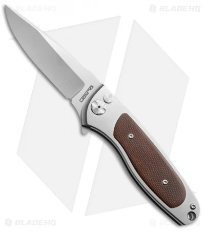 Rod Olson Custom M9 Titanium Button Lock Flipper Knife Brown Micarta (3" Satin) 1 Rod Olson Custom M9 Titanium Button Lock Flipper Knife Brown Micarta (3" Satin)