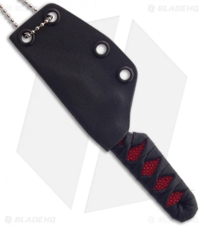 Sam Eddleman Tanto Dashi Neck Knife Cord Wrap Red Rayskin (2" Plain) 3 Sam Eddleman Tanto Dashi Neck Knife Cord Wrap Red Rayskin (2" Plain) - Image 3