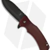 Sam Eddleman ESP Flipper Liner Lock Knife Red Micarta (3" Acid Wash)
