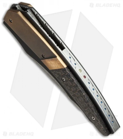 Corrie Schoeman D-TER Flipper Knife LSCF/Bronze (3.25" Hamon) 2 Corrie Schoeman D-TER Flipper Knife LSCF/Bronze (3.25" Hamon) - Image 2