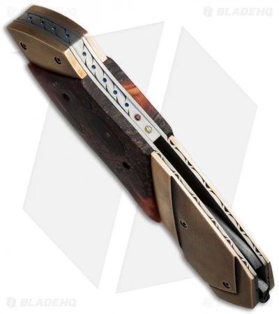 Corrie Schoeman D Vour Flipper Knife Banksia Pod/Bronze (3.375" Damascus) 2 Corrie Schoeman D Vour Flipper Knife Banksia Pod/Bronze (3.375" Damascus) - Image 2