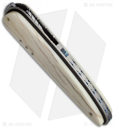 Corrie Schoeman Large Raindrop Liner Lock Knife Giraffe Bone (3.6" Satin) 2 Corrie Schoeman Large Raindrop Liner Lock Knife Giraffe Bone (3.6" Satin) - Image 2