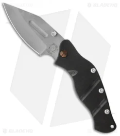 Sniper Bladeworks LPC Framelock Folder Black Knife (3.75" Bead Blast Plain)
