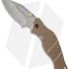 Sniper Bladeworks LPC Framelock Folder Brown Gold Stud Low Grind (3.75" Plain)