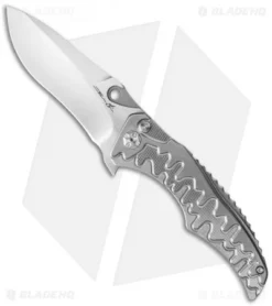 Brian Tighe Custom Tighe Drip Button Lock Knife Titanium (3.75" Polish SW)