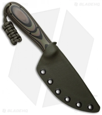 T.M. Hunt Custom Fixed Blade Knife Green Camo G-10 (3.75" Satin) 3 T.M. Hunt Custom Fixed Blade Knife Green Camo G-10 (3.75" Satin) - Image 3