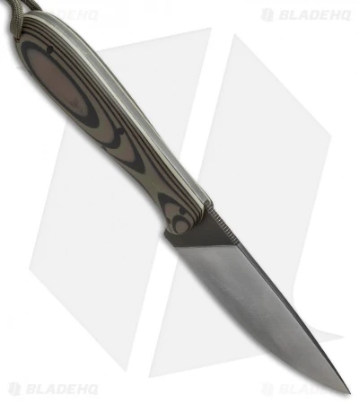 T.M. Hunt Custom Fixed Blade Knife Green Camo G-10 (3.75" Satin) 2 T.M. Hunt Custom Fixed Blade Knife Green Camo G-10 (3.75" Satin) - Image 2