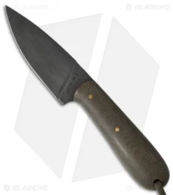 T.M. Hunt Custom Fixed Blade Knife Green Micarta (3.5" Black)