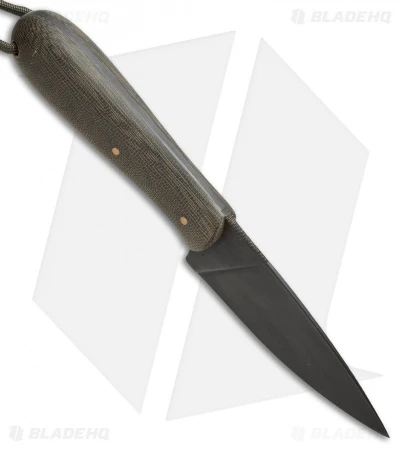 T.M. Hunt Custom Fixed Blade Knife Green Micarta (3.5" Black) 2 T.M. Hunt Custom Fixed Blade Knife Green Micarta (3.5" Black) - Image 2