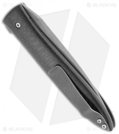 Brad Zinker Wharncliffe Knife Carbon Fiber Linerlock Flipper (3.75" Stonewash) 2 Brad Zinker Wharncliffe Knife Carbon Fiber Linerlock Flipper (3.75" Stonewash) - Image 2